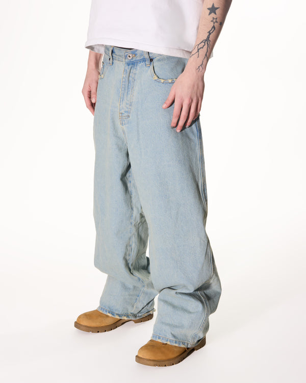 Washed Denim Jeans Blue BAGGY - Second Image