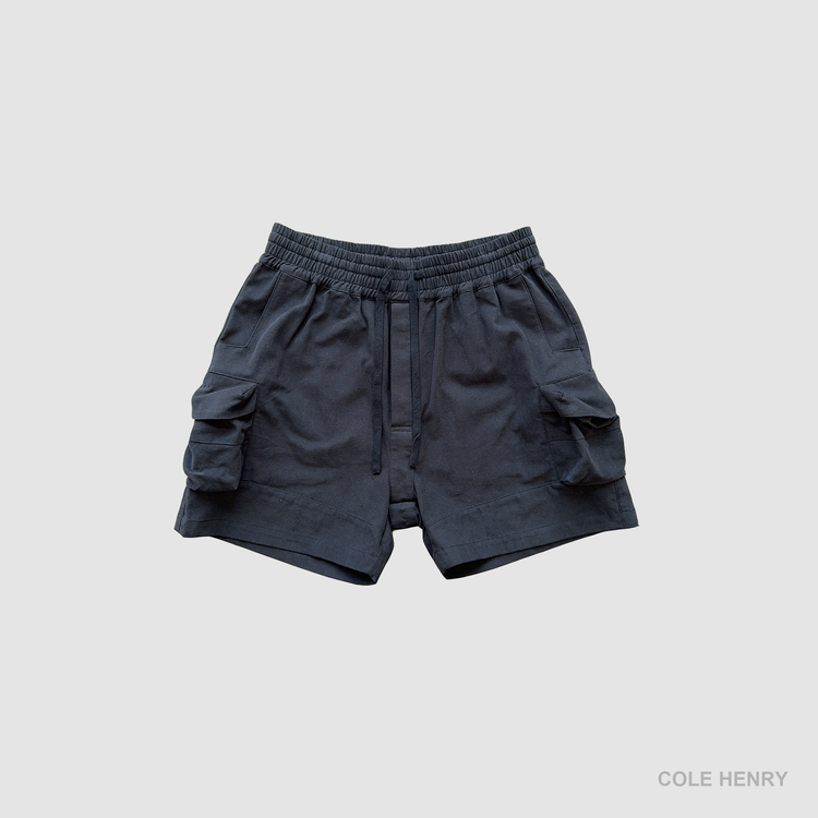 Parachute Cargo Shorts Black