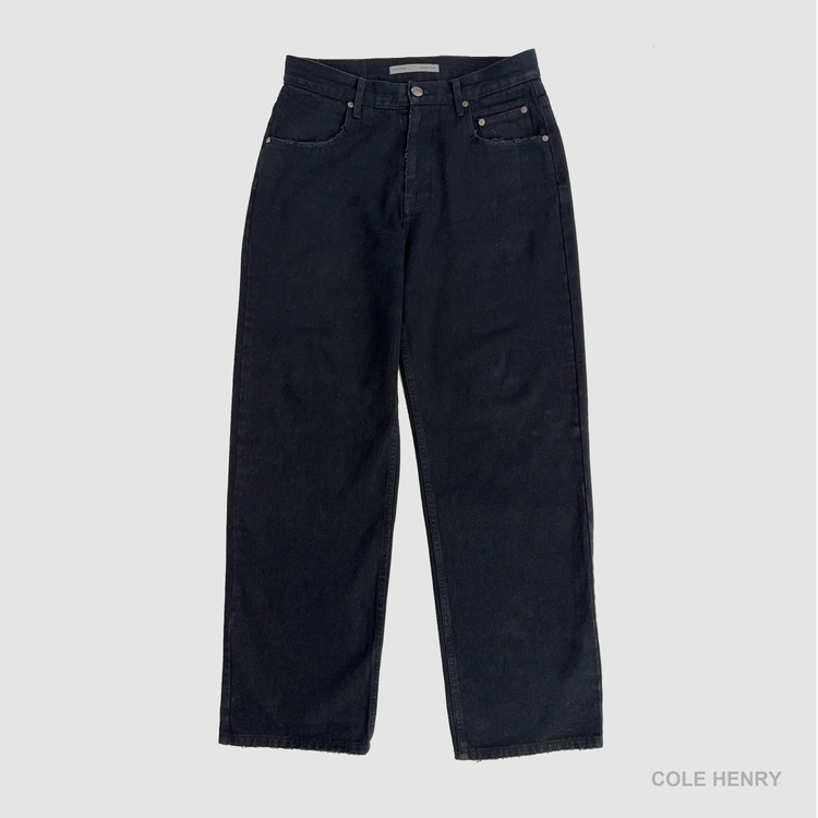 Washed Denim Jeans Black STANDARD