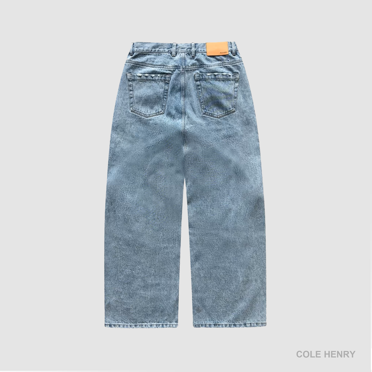 Washed Denim Jeans Faded Blue STANDARD