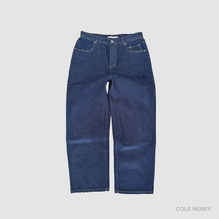 Washed Denim Jeans Indigo STANDARD