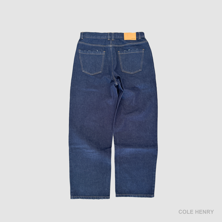 Washed Denim Jeans Indigo STANDARD