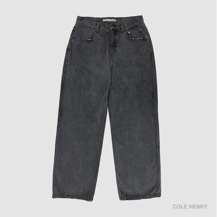 Washed Denim Jeans Grey STANDARD