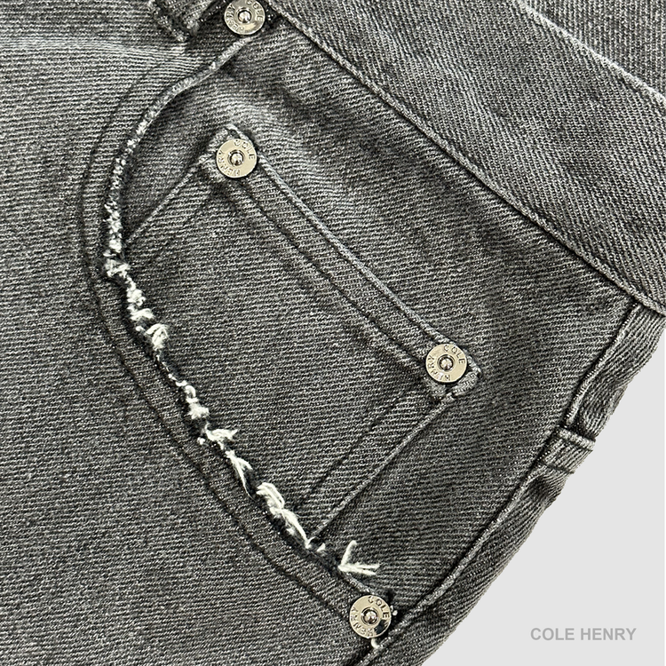 Washed Denim Jeans Grey STANDARD